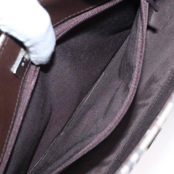 BURBERRY Nova Check Shoulder Bag Canvas Beige Silver Auth 106700 - Picture 12 of 16